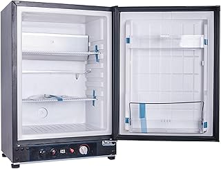 Smad 2.1 Cu.Ft. Propane Refrigerator, 12v RV Refrigerator for Trucks, 3 Way Fridge with Reversible Door, No Noise, AC/DC/LPG,55 Qt, Black