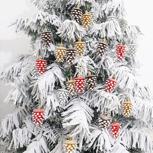 Pommes de pin décoratives Noël pour suspendre couronne et sapin - 8