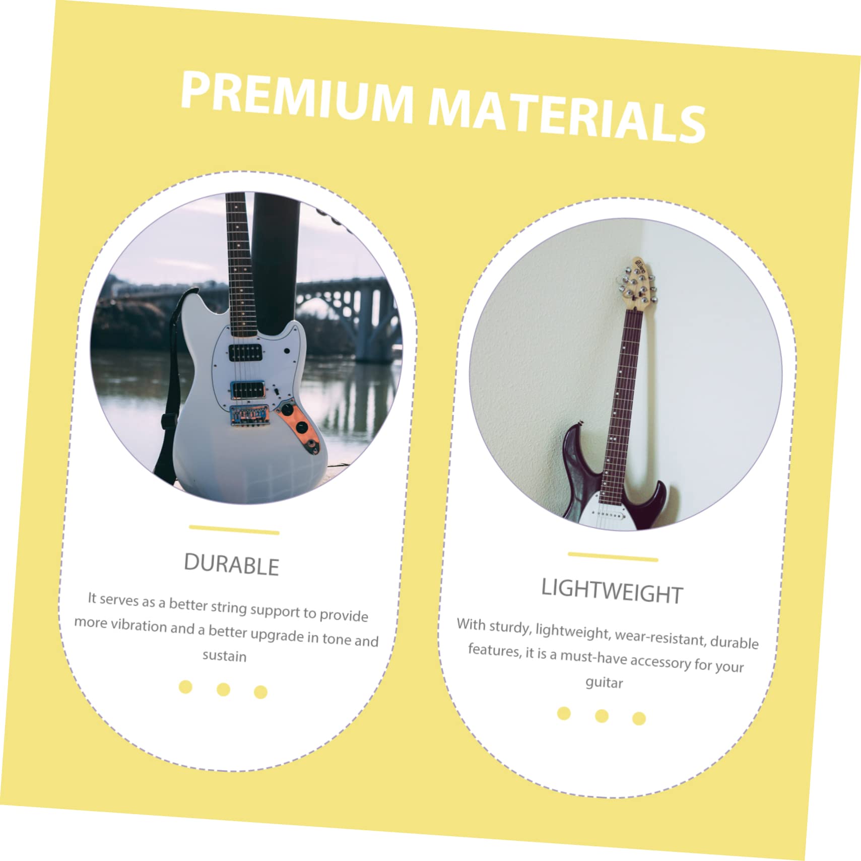 Totority Guitar Replacement Nuts 4pcs Guitar Bone Nuts for Acoustic Guitars Sturdy and Smooth Surface