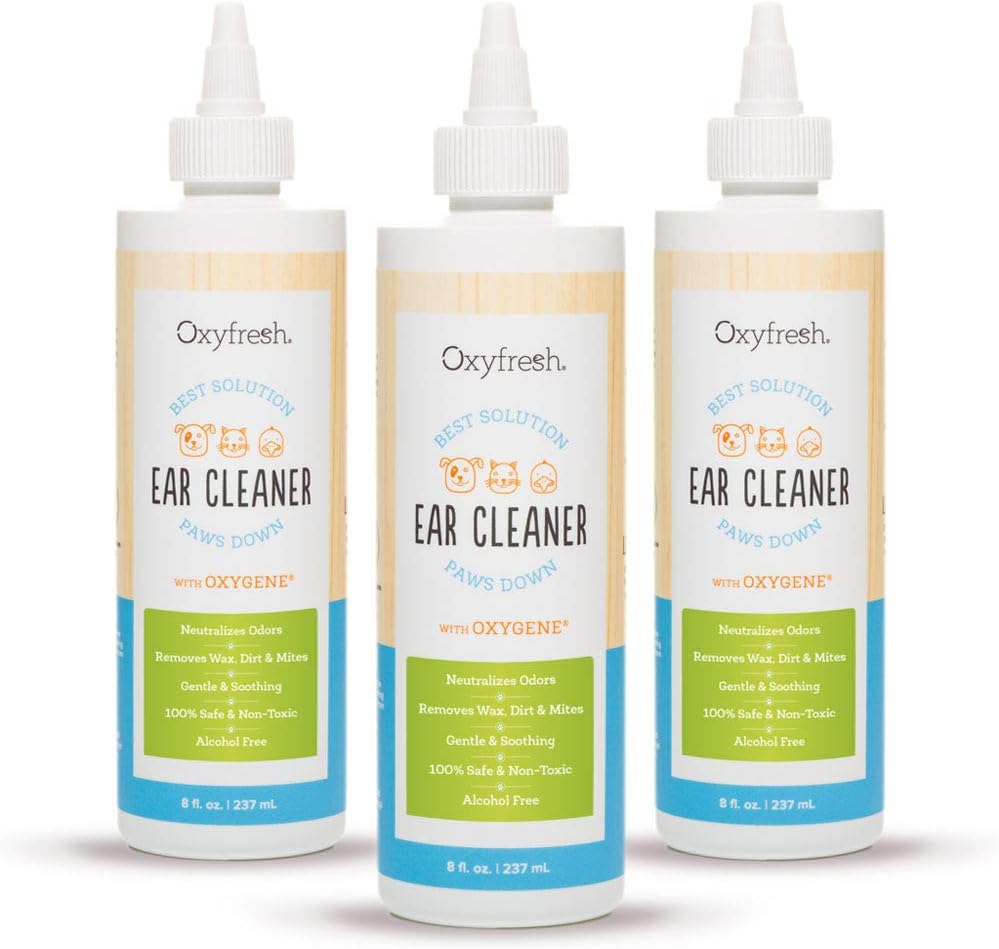 Oxyfresh Advanced Pet Ear Cleaner for Dogs and Cats – Gentle, Soothing and Alcohol Free – Helps wash Away Wax, Dirt and Stinky Dog Ear…