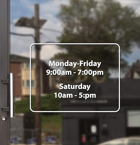 Miniatura 3 de Letrero de horario comercial para ventana, escobilla de goma gratuita, manual de instalación fácil (caja redonda, paisaje)