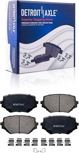 Miniatura 4 de Detroit Axle Repuesto para rotores de disco delantero Suzuki Grand Vitara 1999-2005, pastillas de freno de cerámica + tambores y zapatos de freno