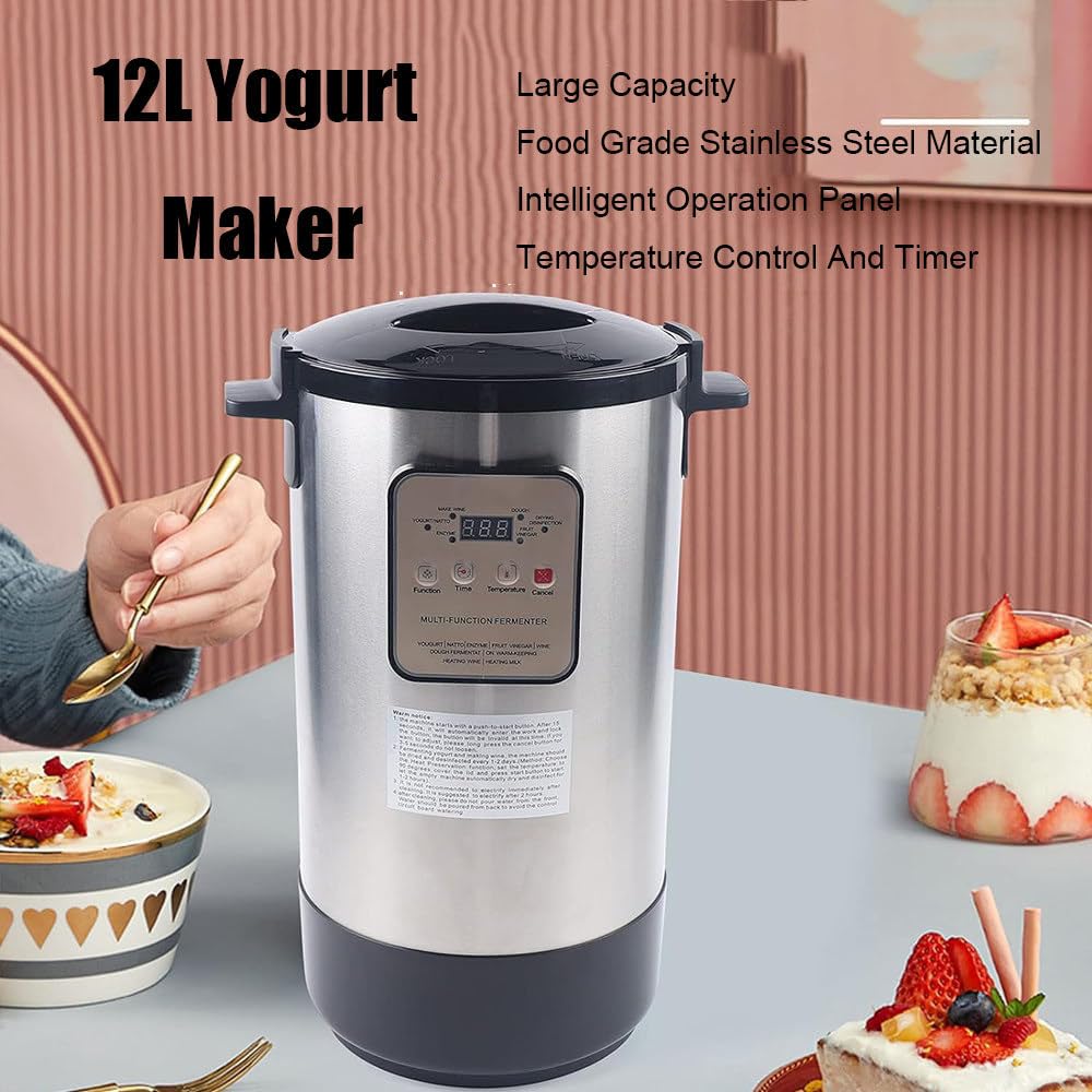 12L Multi-Functional Yogurt Machine Commercial Intelligent Fermentation Machine Electric Yogurt Fermenter, Dough Fermentation Rice Wine Fruit Enzyme Fermenter
