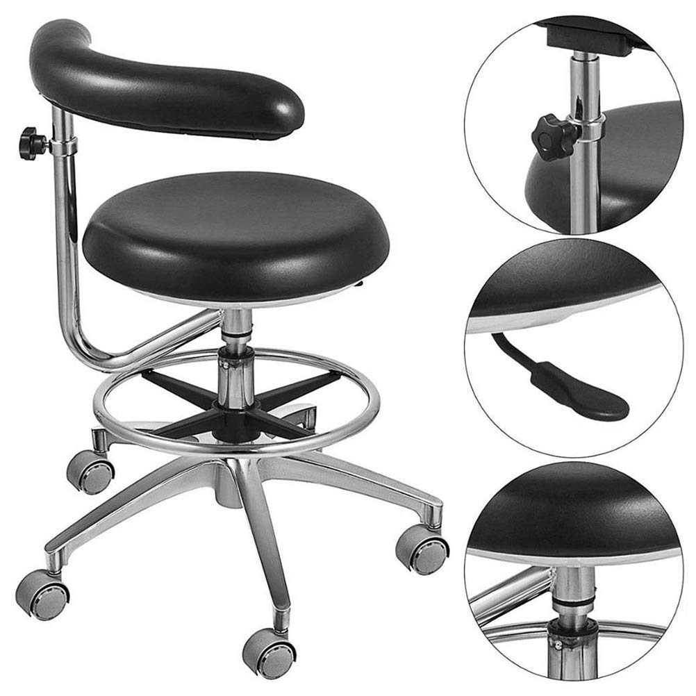 Amazon.co.jp: 歯科医の椅子、360度回転アームレスト付き高さ調整可能