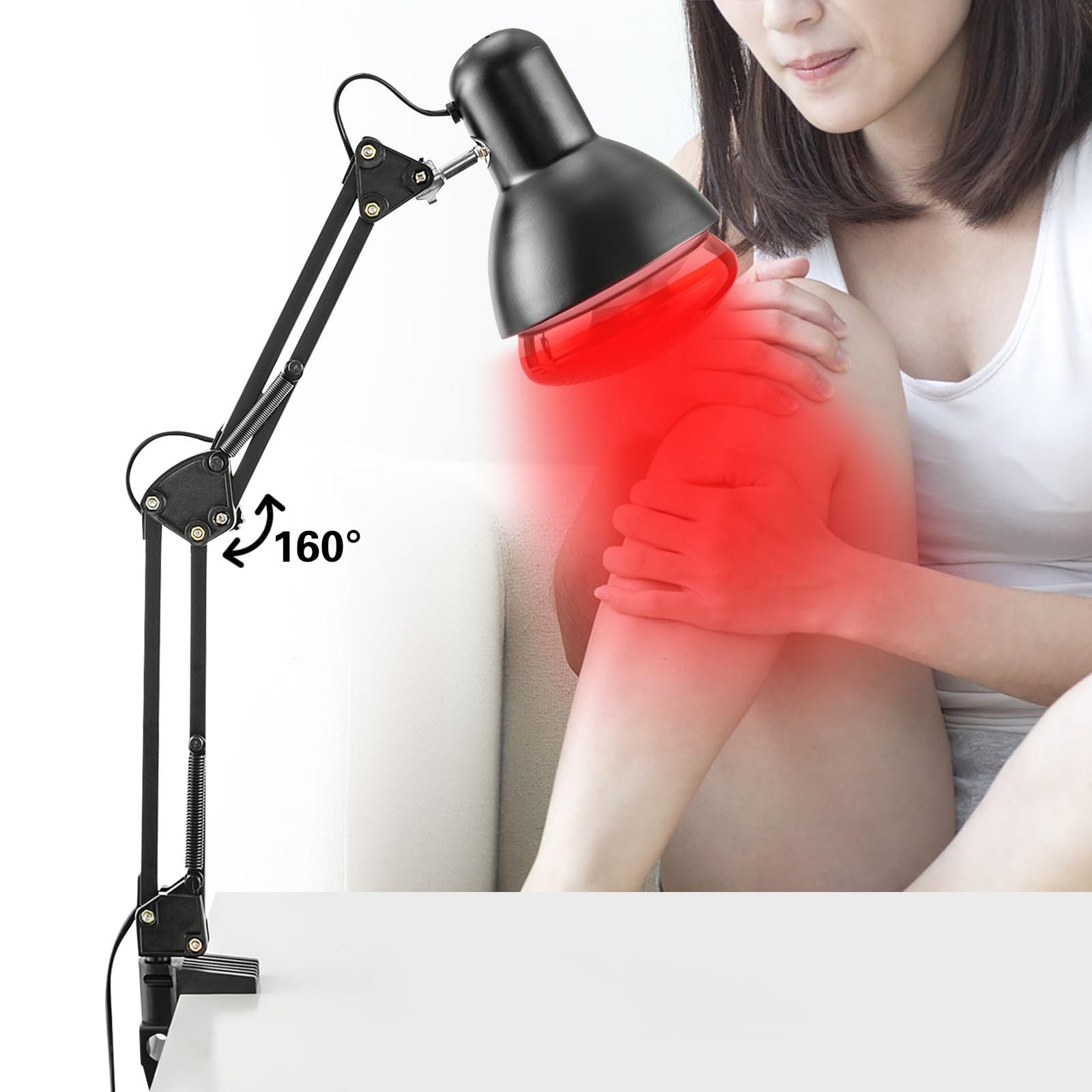 Lampe LED rouge 150W infrarouge avec support pour thérapie de lumière infrarouge 360°