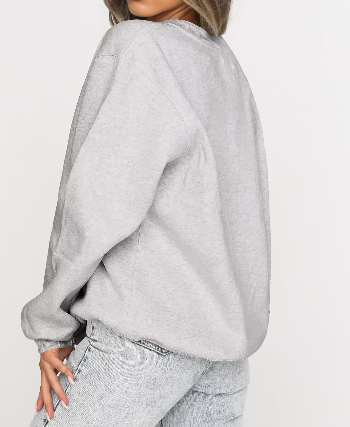 LEEDYA Women Long Sleeve Mama Sweatshirts Crewneck Casual Fall Pullover Tops Oversized Knit Mom Sweater - Image 3