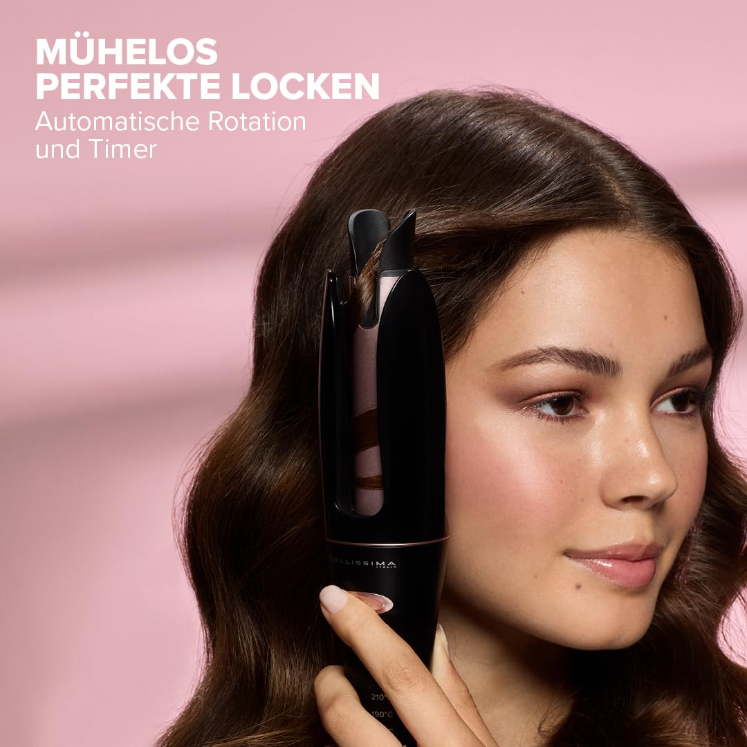 Bellissima Ricci&Curl HD – Lockenstab für Locken und Wellen im Handumdrehen, automatische Zwei-Wege-Rotation & Ion Keramik, Glänzendes Haar ohne Frizz