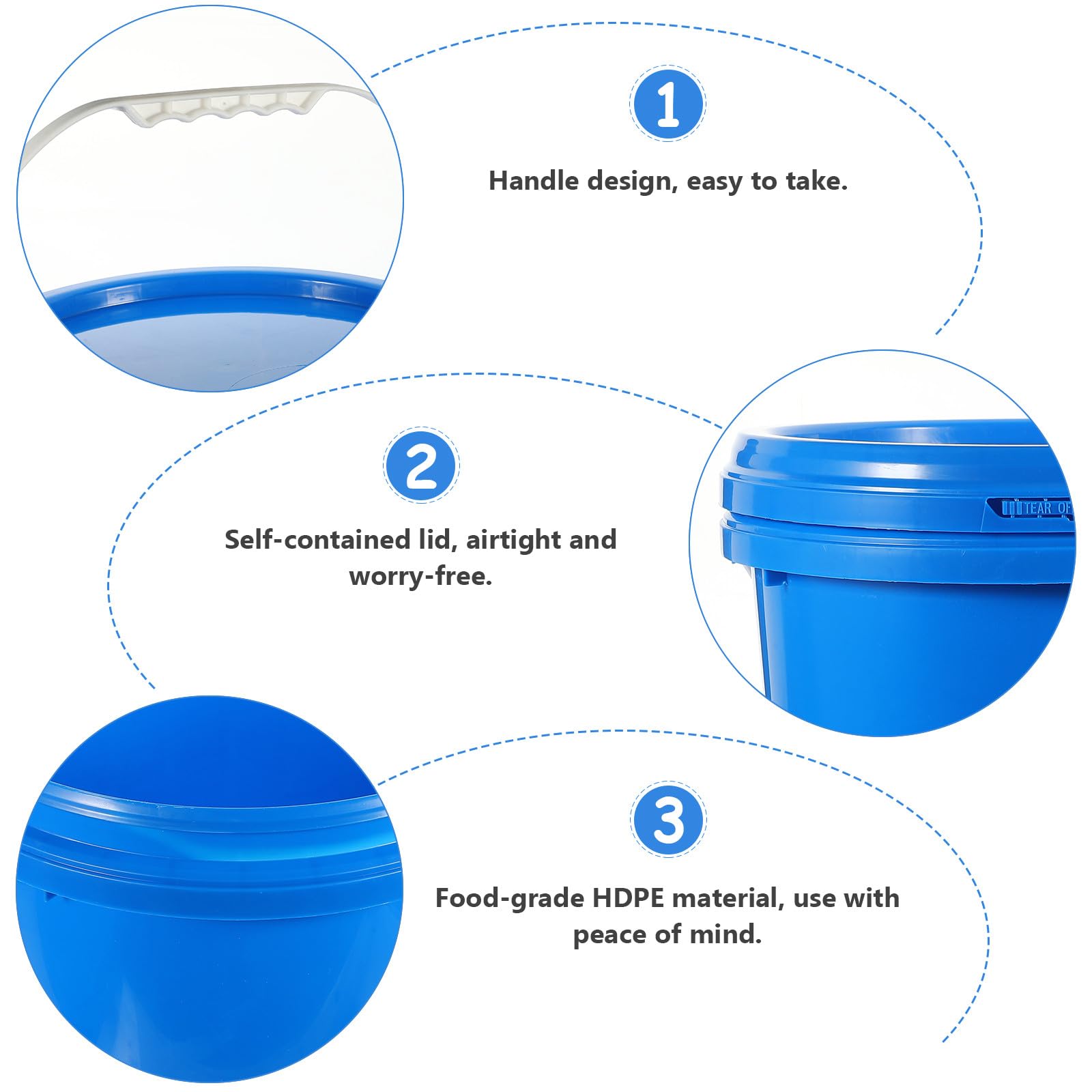 Blauer Hdpe Farbeimer mit Deckel, 10l, Rund für Farbe