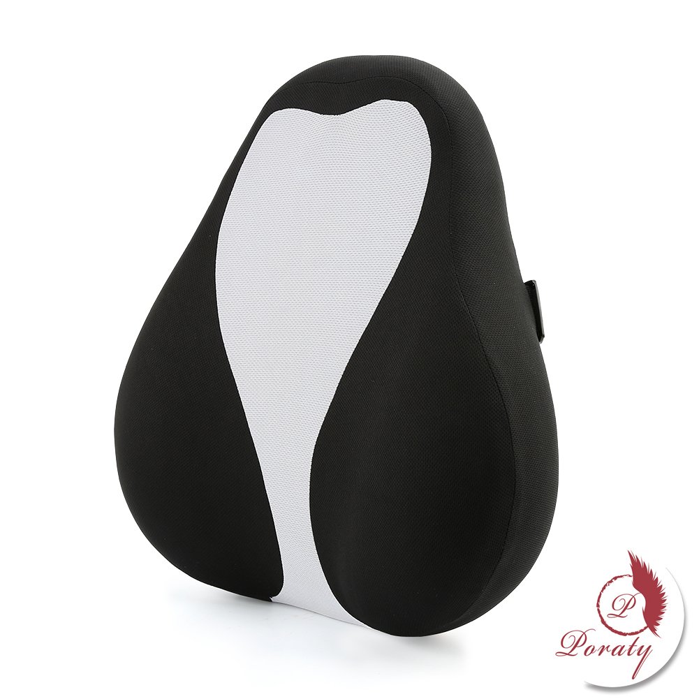 Premium Memory Foam Lumbar Support Pillow - Penguin Bionic Design for Back Pain Relief - Best for Office Home Computer Car - with Adjustable Straps - for Sleeping and Travel