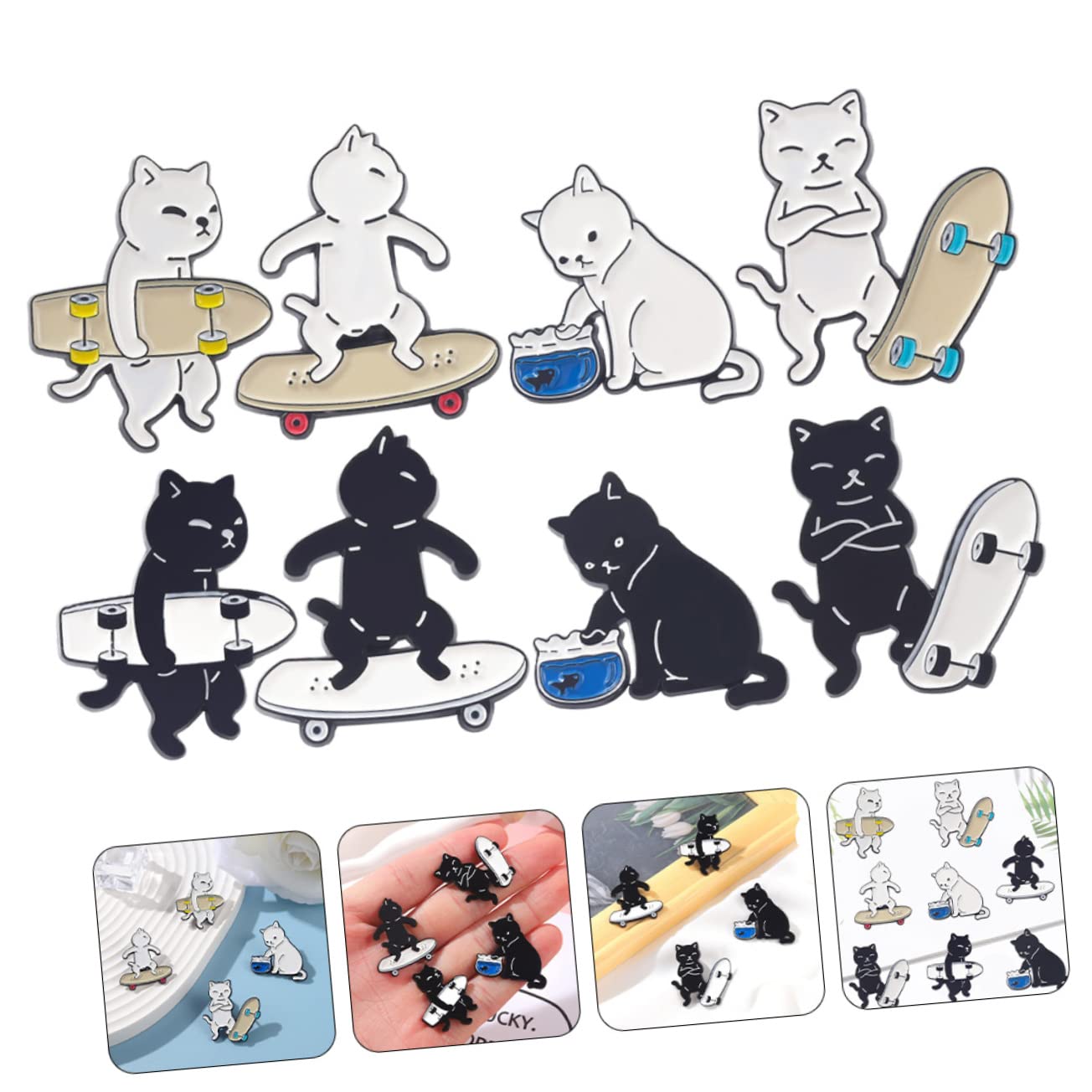 VANZACK Rucksack-stifte Katzen Brosche Tier Emaille Pin Langlebige Brosche Cartoon-emaille-broschen Schmuck Für Frauen Katzennadeln Für Rucksäcke Katze Stifte Legierung