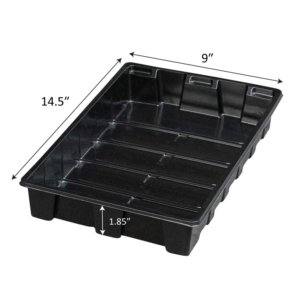 Gardzen Lot de 10 plateaux de semences, plateaux de culture réutilisables, parfaits pour le démarrage des graines, les microgreens, le jardinage d'intérieur et les pépinières de plantes en serre – Pas
