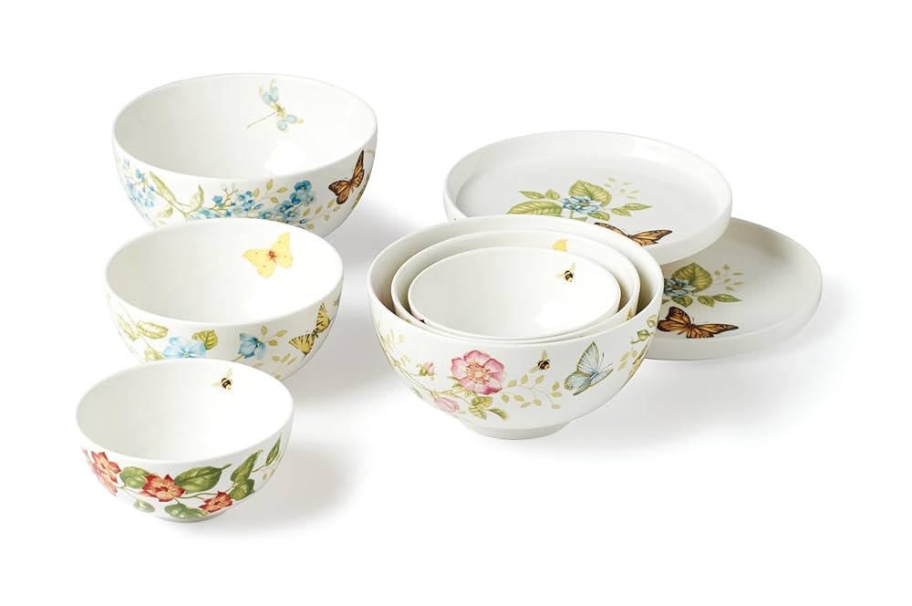 Little Apple Butterfly Meadow 9巻セット Amazon.com: Lenox Butterfly Meadow Luna Nesting Dinnerware