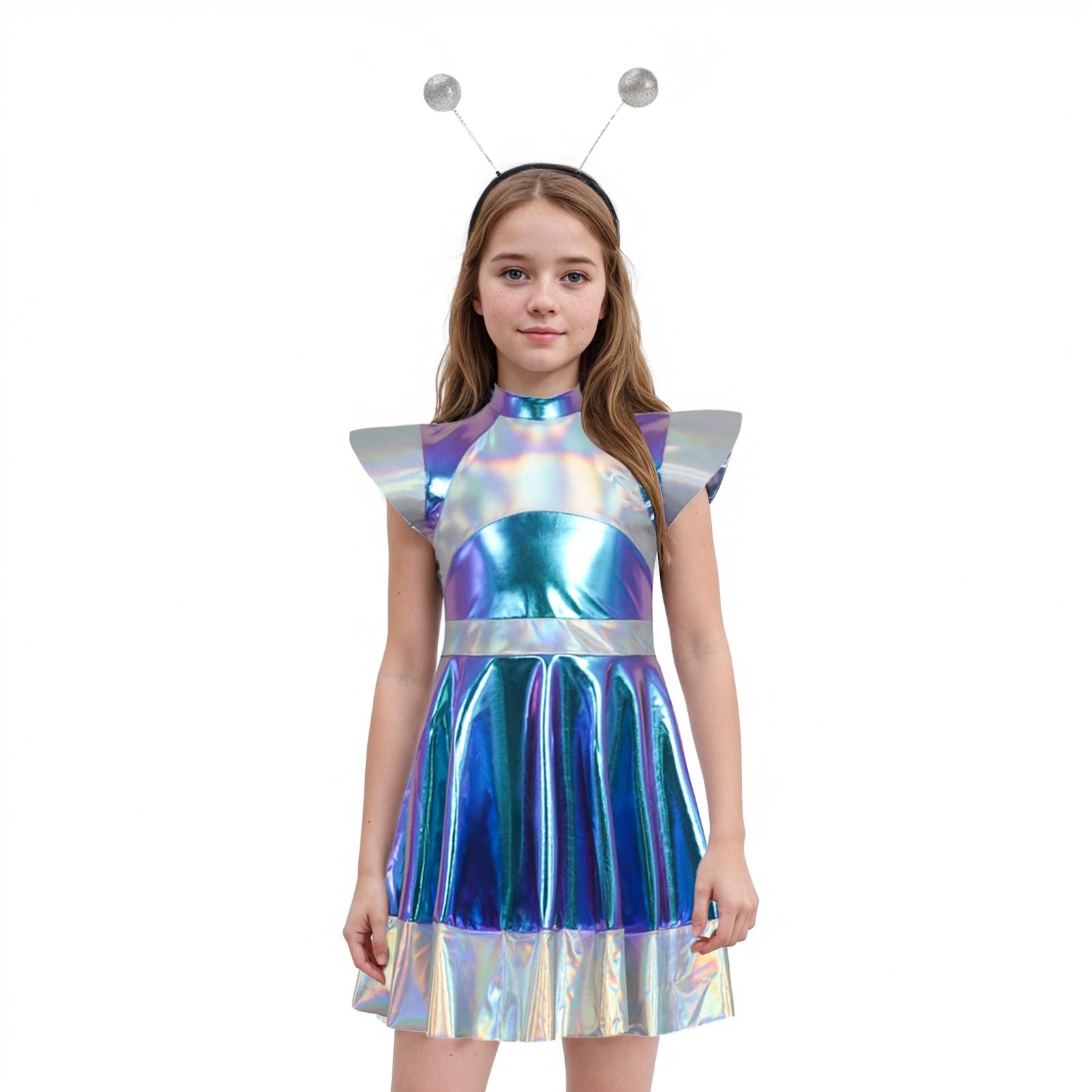 Generisch 2026 Niños Cosplay Niñas Alien Astronauta Robot Juego de rol Disfraz Halloween Fiesta Disfraz de Juego de Roles Estilo Tribunal Temático Performance Ropa