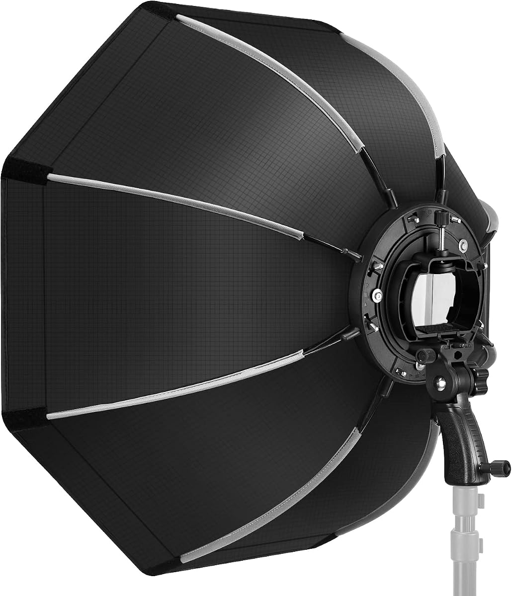 Softbox octogonal de 26"/65 cm de liberación rápida, con soporte tipo S, bolsa de transporte compatible con NEEWER TT560 NW880 NW600 NW620 NW700 NW-670 750II y Q3 AD200Pro Flash Strobes, SF-RP26
