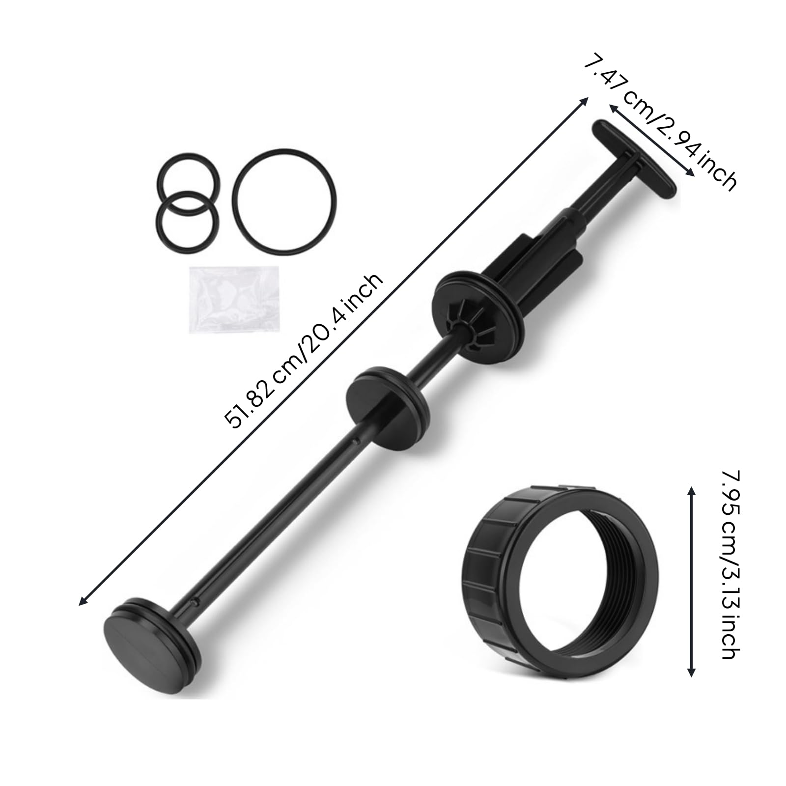Ensemble Piston Vanne Contre-Lavage avec Arbre Cylindrique Long et Écrou Fileté Remplaçant la Pièce Détériorée du Filtre à Compatible avec Modèles