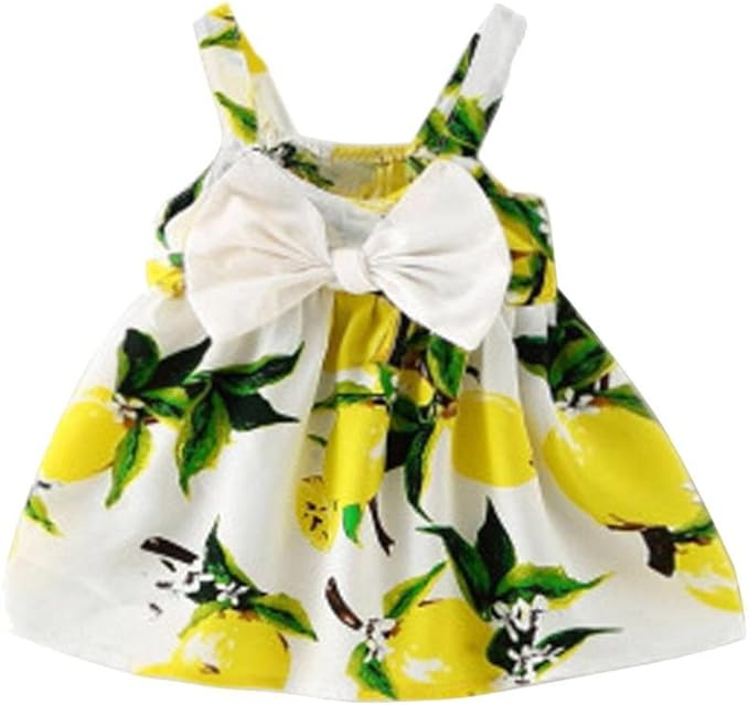 Amazon Co Jp Tonsee ベビー ガールズ ラブリー ワンピース 可愛い プリント ドレス ノースリーブ 花柄 服 ファッション小物