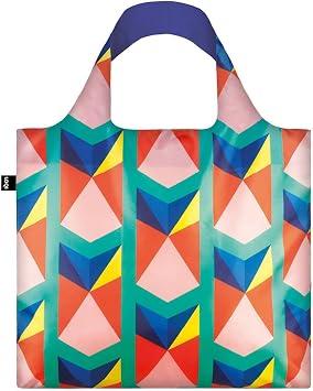 LOQI Geometric 2 Triangles Reusable Shopping Bag, Multicolor