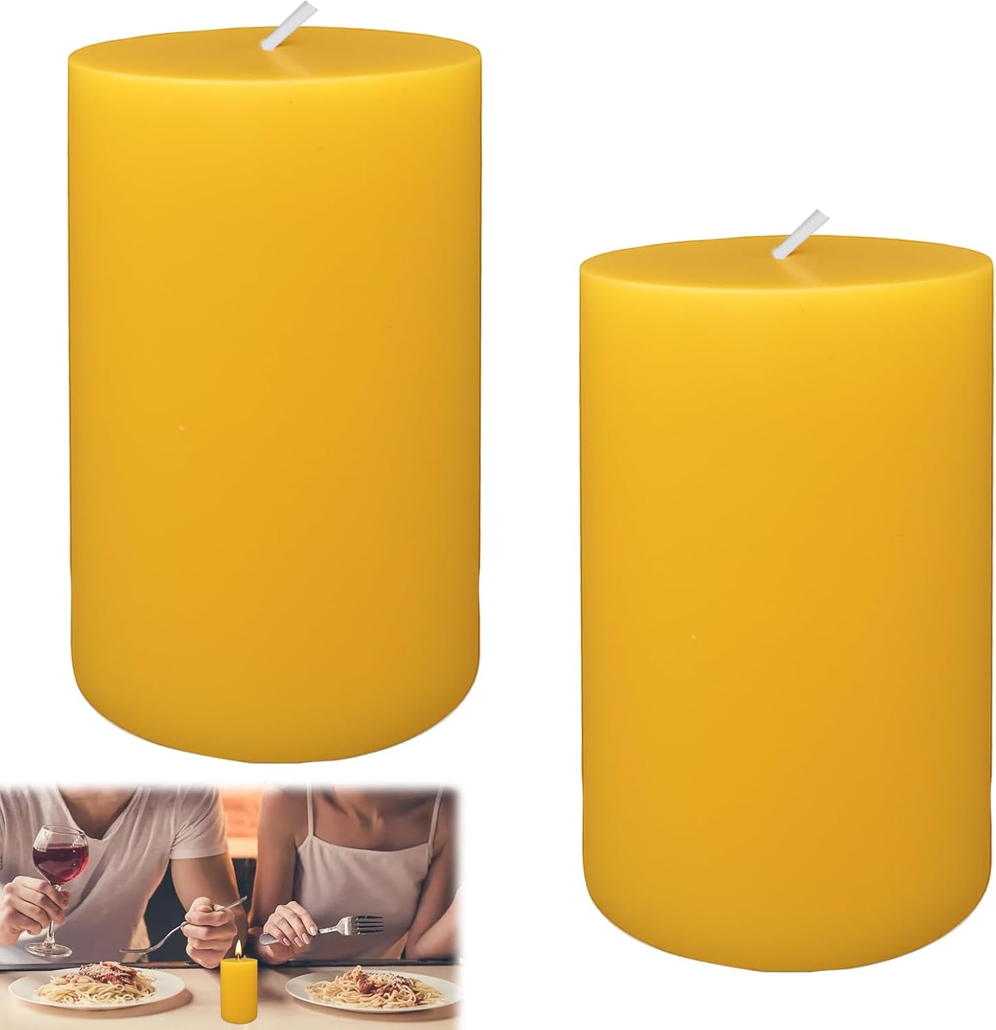 2PCS Pillar Beeswax Candles,...