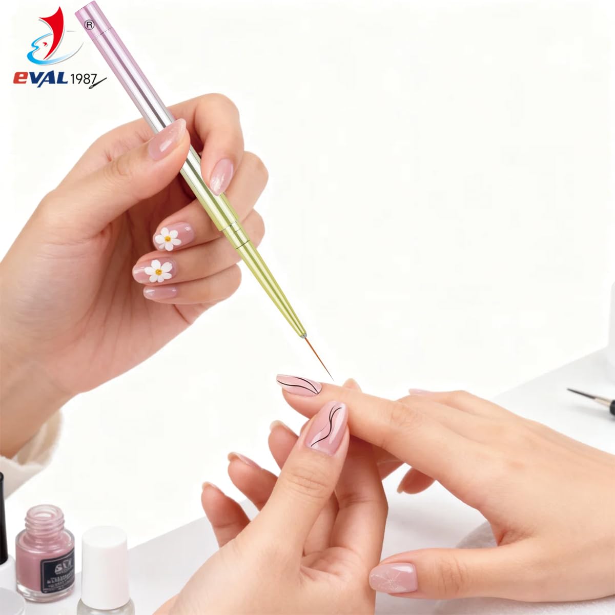 Adjustable Nail Art Liner Brush Design Tool (Yellow-Pink) image 4