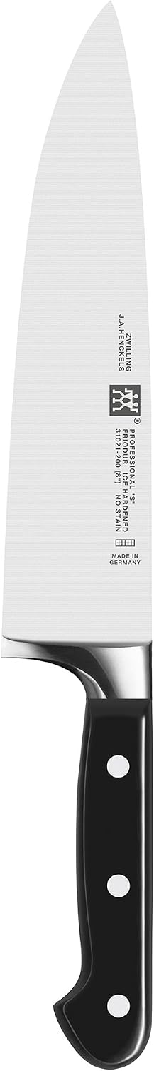Professional S 8-inch Razor-Sharp German Chef's Knife, Made in Company-Owned German Factory with Special Formula Steel perfected for almost 300 Years, Dishwasher Safe
