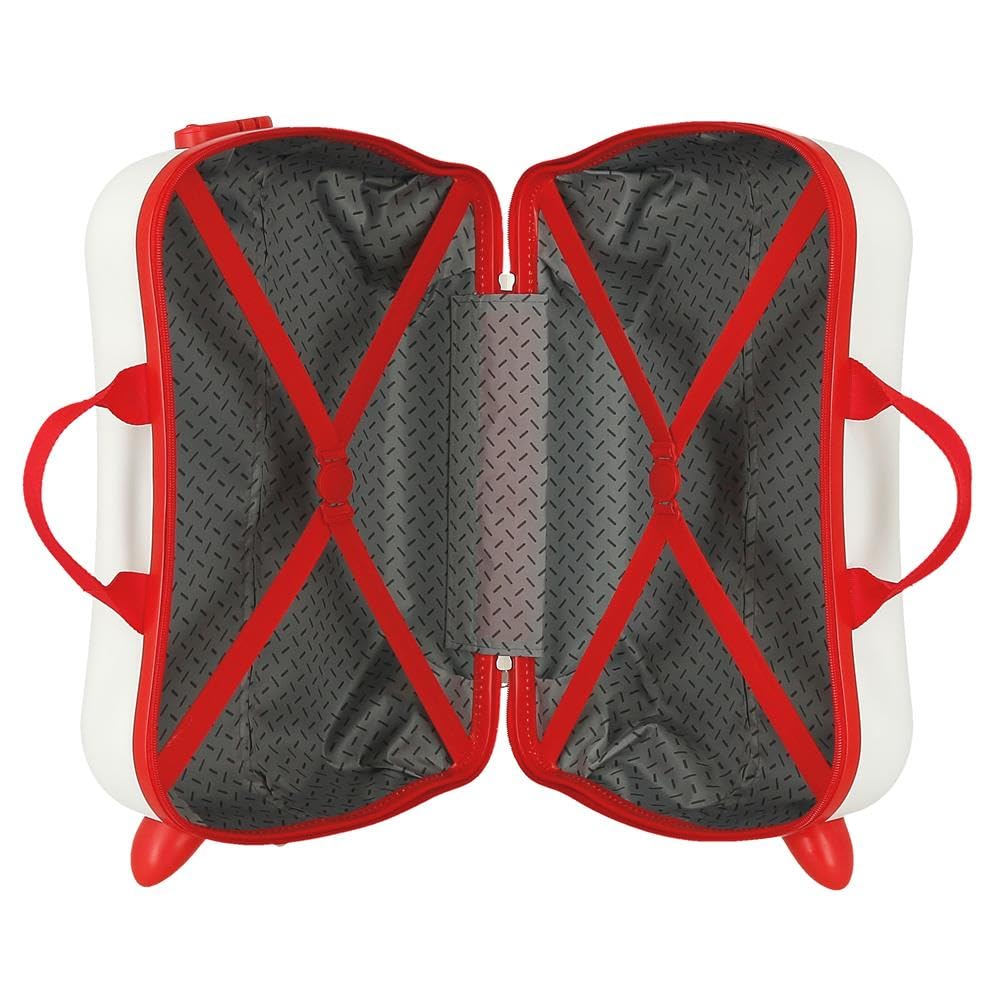 Joumma Disney Mickey Racing Walizka dziecięca biała 50 x 38 x 20 cm sztywne tworzywo ABS boczne zapięcie szyfrowe 34 l 2,1 kg 2 podwójne koła bagaż podręczny