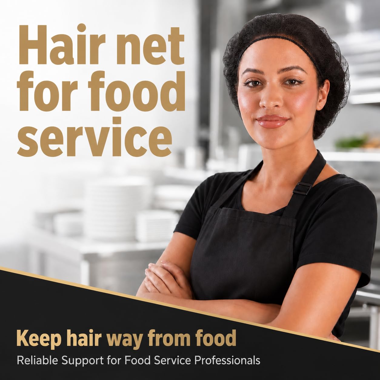 Smilco Hair Nets for Food Service Workers, Black Nylon, 24 Inch, 50 Count