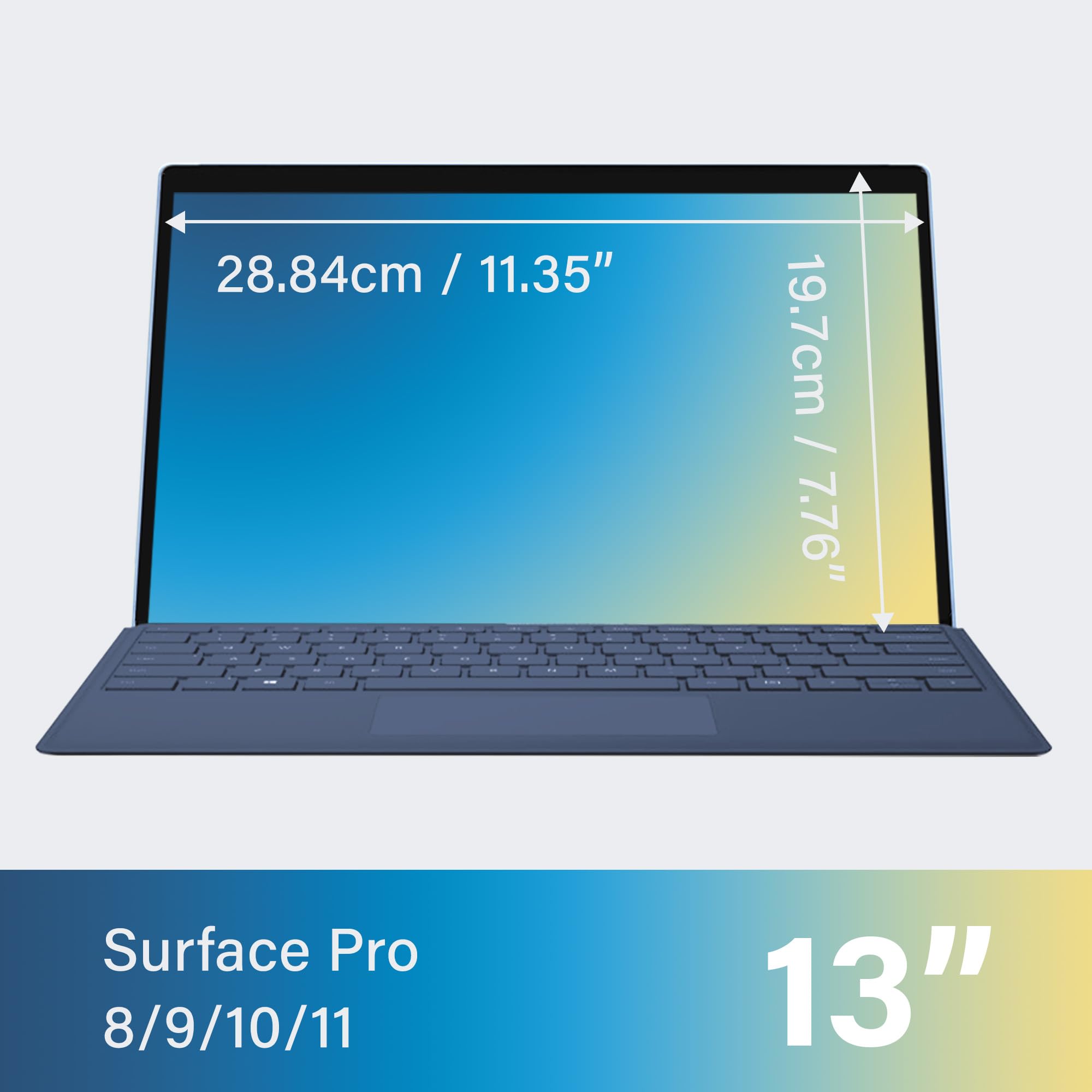 SenseAGE Filtre de Confidentialité Magnétique Premium pour Microsoft Surface Pro 13 Pouces 8/9/X, Filtre écran Confidentialité Anti-Espion, Lumière Bleu, Film de Protection Amovible