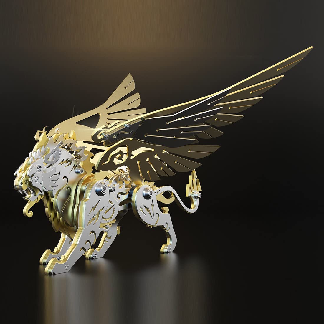 Metalkitor Metalowe puzzle 3D, latający tygrys ze skrzydłami, zestaw modeli - mechaniczna metalowa układanka, DIY, zabawka, ozdoba, rzemiosło montażowe, łamigłówka - idealna dla dzieci i dorosłych