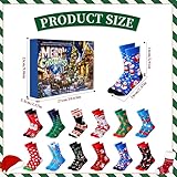 Christmas Sock Advent Calendar 2025, 12 Days of Christmas Advent Calendars for Adult 12 Pairs Surprise Xmas Countdown Warm Cotton Sock Gifts for Men Women Kids - Image 2