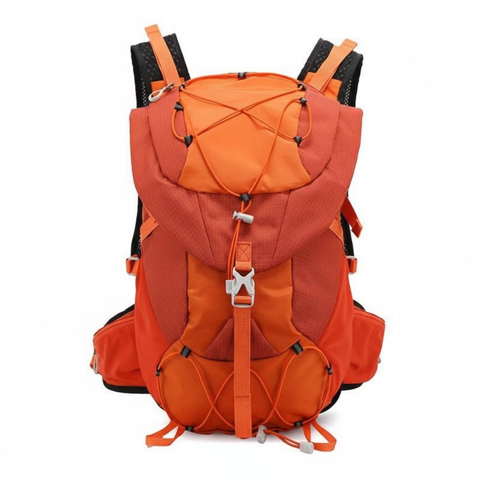 Multipurpose Hiking Backpack Multi-Compartment Lightweight Travel Backpack Adjustable Straps Lightweight Travel Rucksack Large Capacity for Hikers, Travelers, Orange | Sporting Goods-image-9