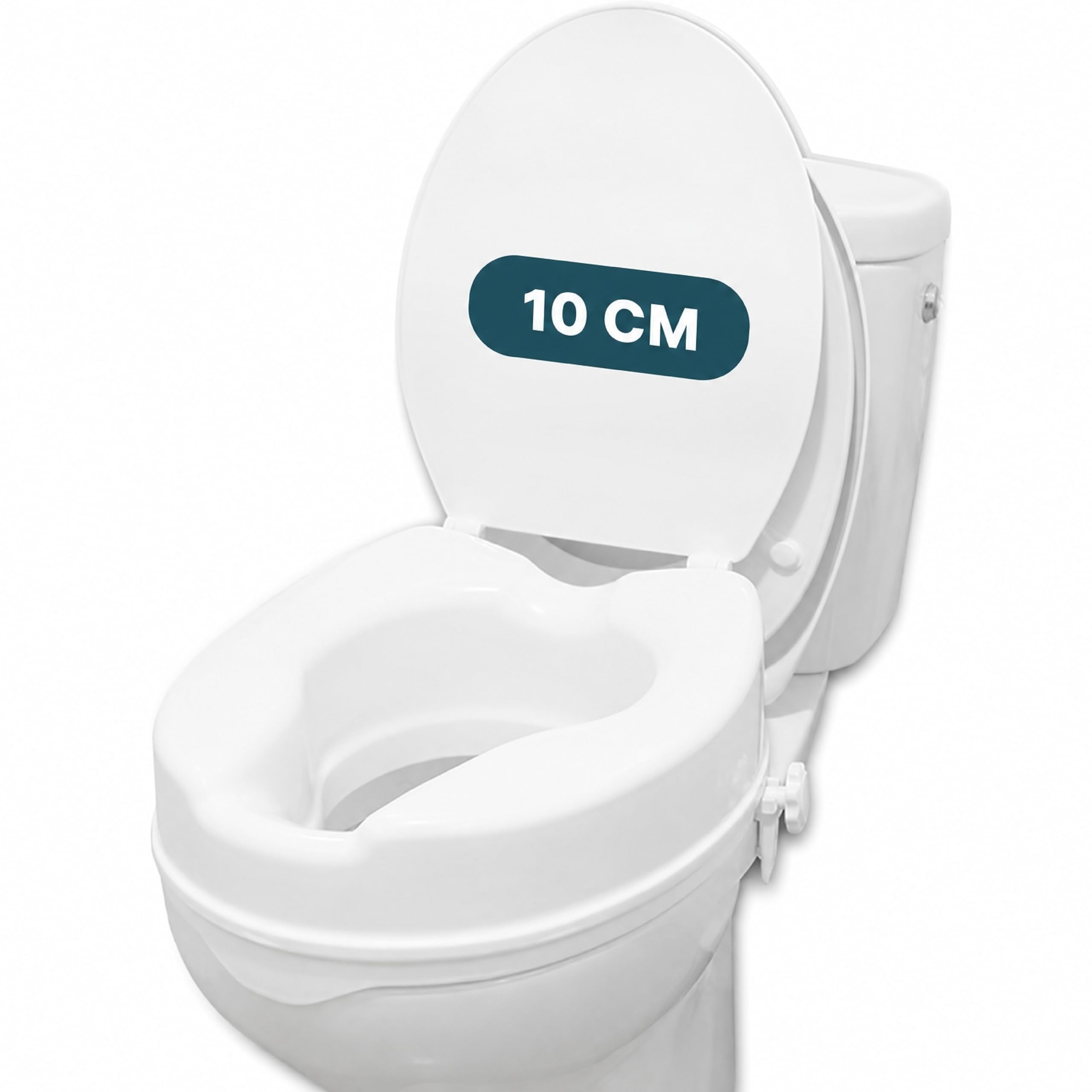 PEPE Mobility - Toilettensitzerhöhung mit Deckel 10cm, Weiß