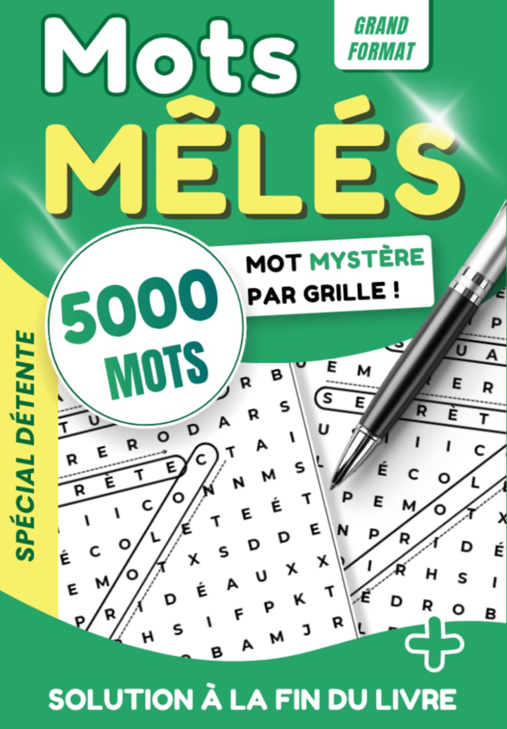 Mots Mêlés avec Mot Mystère - +5000 Mots Cachés en Grandes Grilles - Livre de Jeux pour Adultes et Seniors: Grilles avec mot mystère et sa définition ... pour stimuler mémoire et concentration