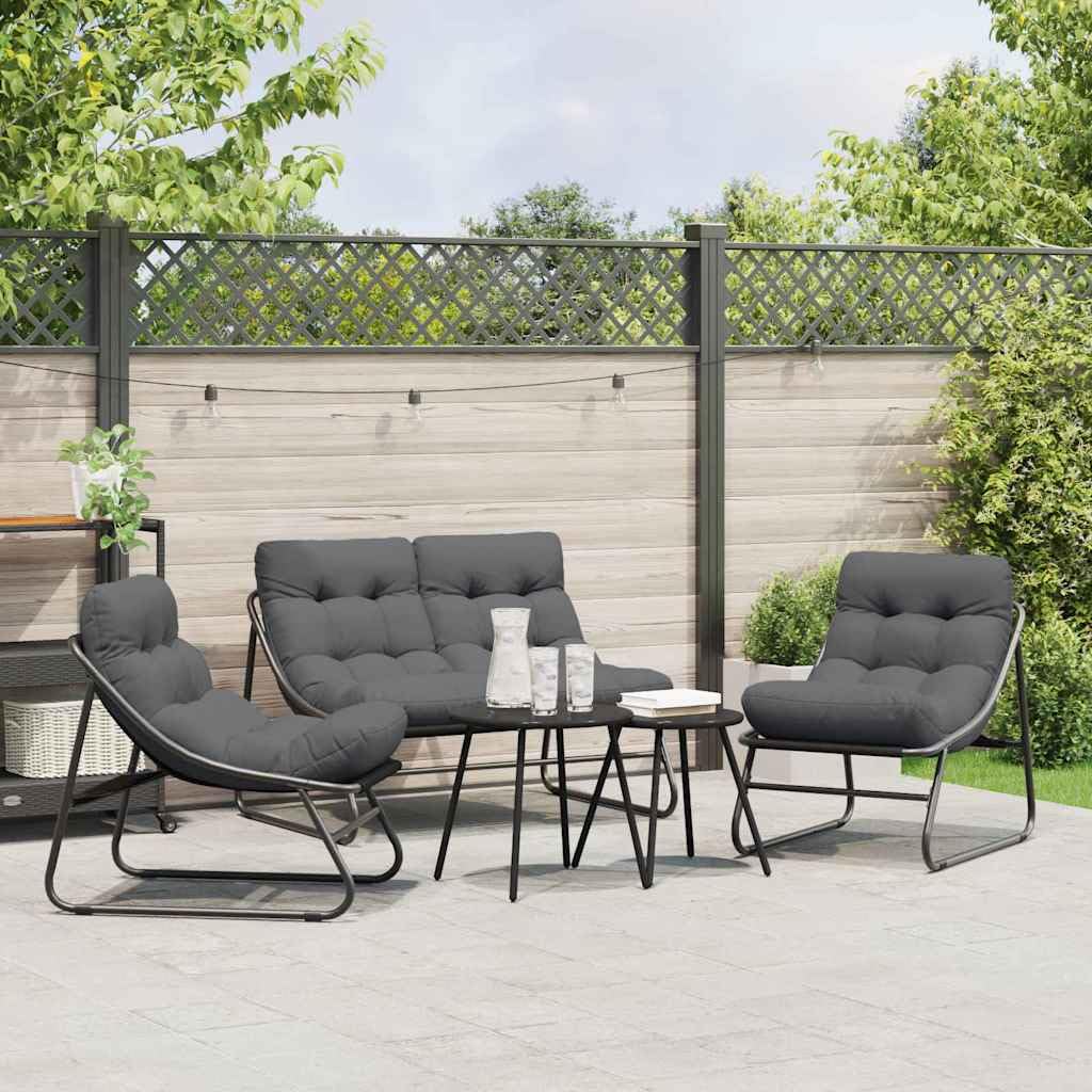 Mobilier de jardin en métal au design épuré et coussins haut de gamme durables