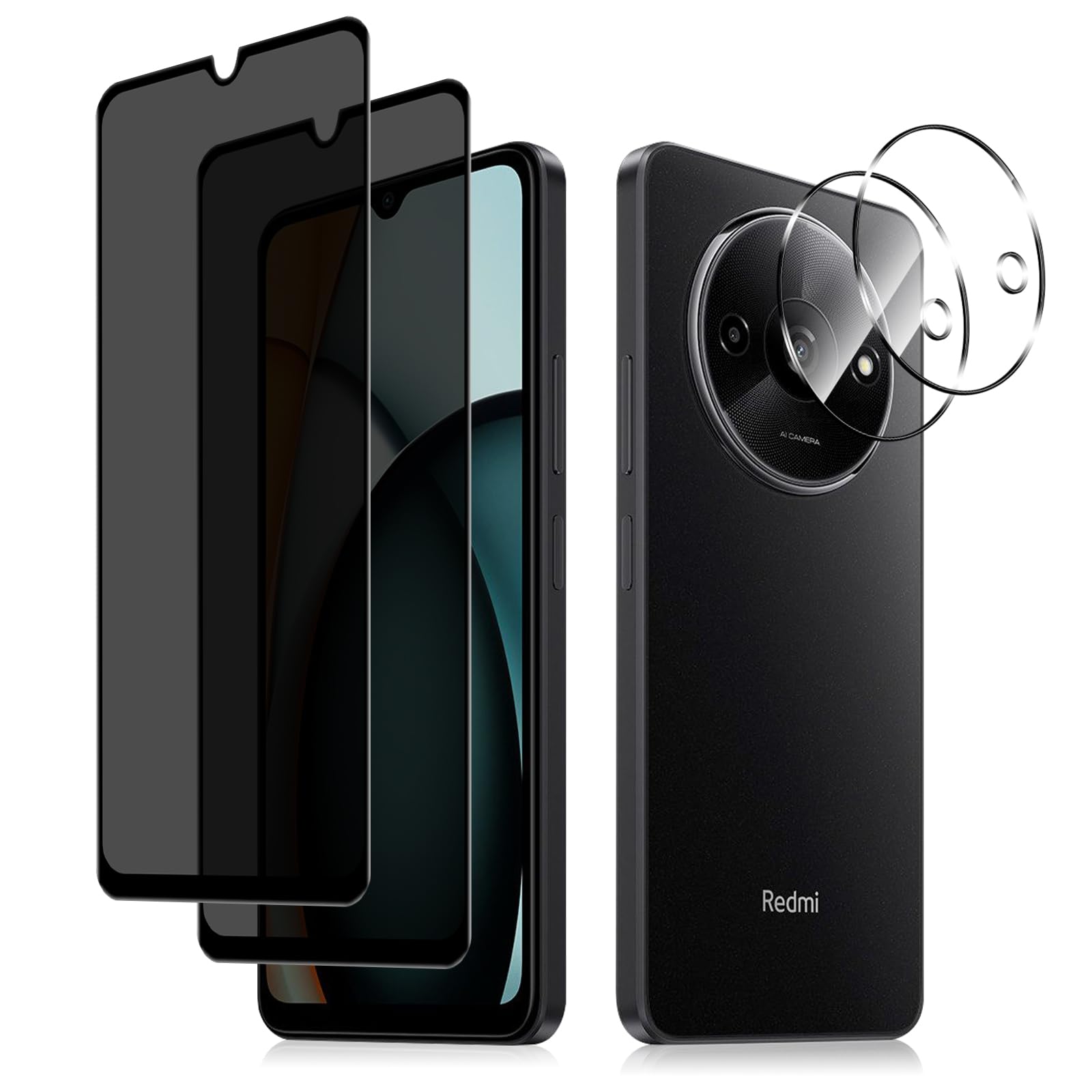 HeeYeal Privacy Schutzfolie Für Xiaomi 14T Pro 5G – 2x Displayfolie + 2x Kameraschutz, 9H Härte, Anti-Spy Sichtschutz