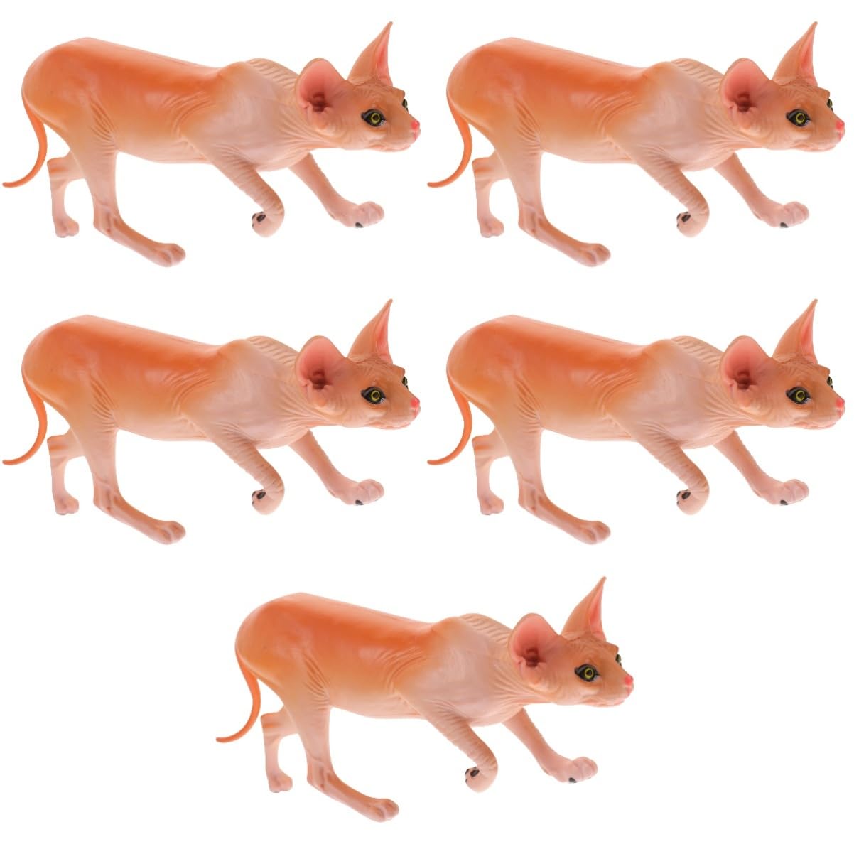 Garneck 5pcs Hairless Cat Model Lifelike Cat Figurine Cat Statue Realistic Cat Decorative Cat Decor Aesthetic Home Decor Jschlatt Small Cat Figurine Cute Child Plastic Animal