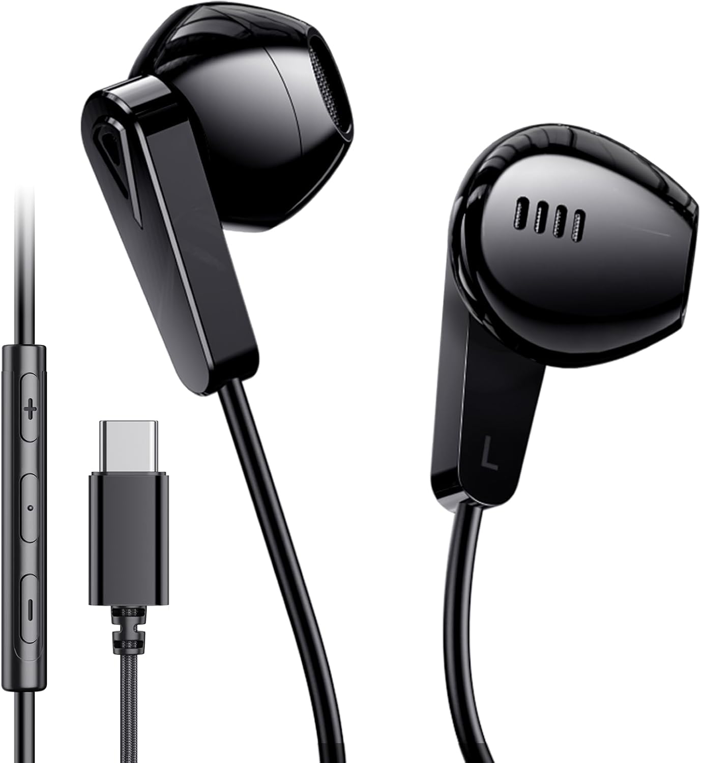 USB C Headphones for Samsung Galaxy s25 S24 S23 Ultra S22 Type C Headphones for iPhone 16 15 Pro Max Plus iPad Pro Pixel 8 Earphones with Microphone Volume Control Wired Earbuds Recording Music