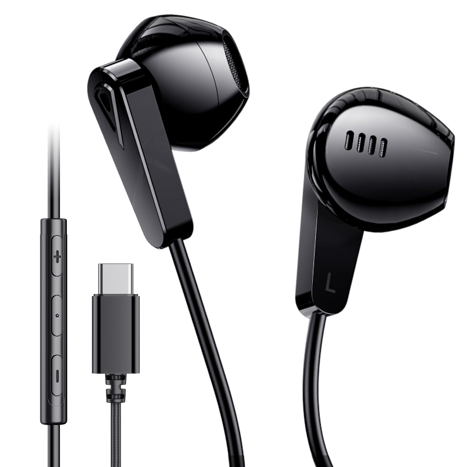 Cuffie USB C per Samsung Galaxy S25 S24 S23 Ultra S22 S21 FE S20 A54 A53 Auricolari USB C con microfono Controllo del volume Auricolari cablati Cuffie USB tipo C per iPhone 16 15 Pro Max Plus iPad Pro