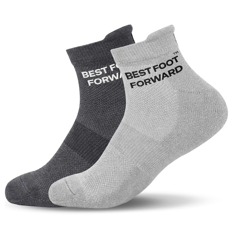 Bamboo Socks White for Men & Women | Anti-Bacterial, Breathable, Odor-Free | Soft Comfortable Diabetic Friendly Socks | Dark Grey + Light Grey-image-48