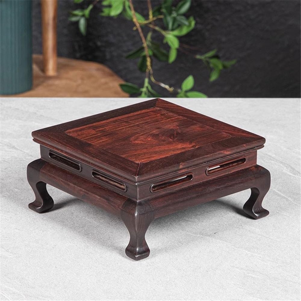 Baza Bonsai Kwadrat z nogą Drewniana rzeźba Bonsai Podstawa Rzemiosła, Wazon Mahoniowy Dziwny Kamień Stojak Wystawowy