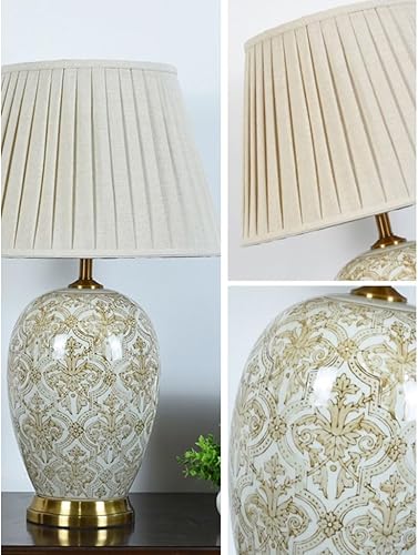 Miniatura 6 de Lamp for Desk Retro Ceramic Table Lamp Villa Living Room Large Side Table Corner Lamp Study Bedroom Bedside Lamp Desk Lamps for Home Office(Push