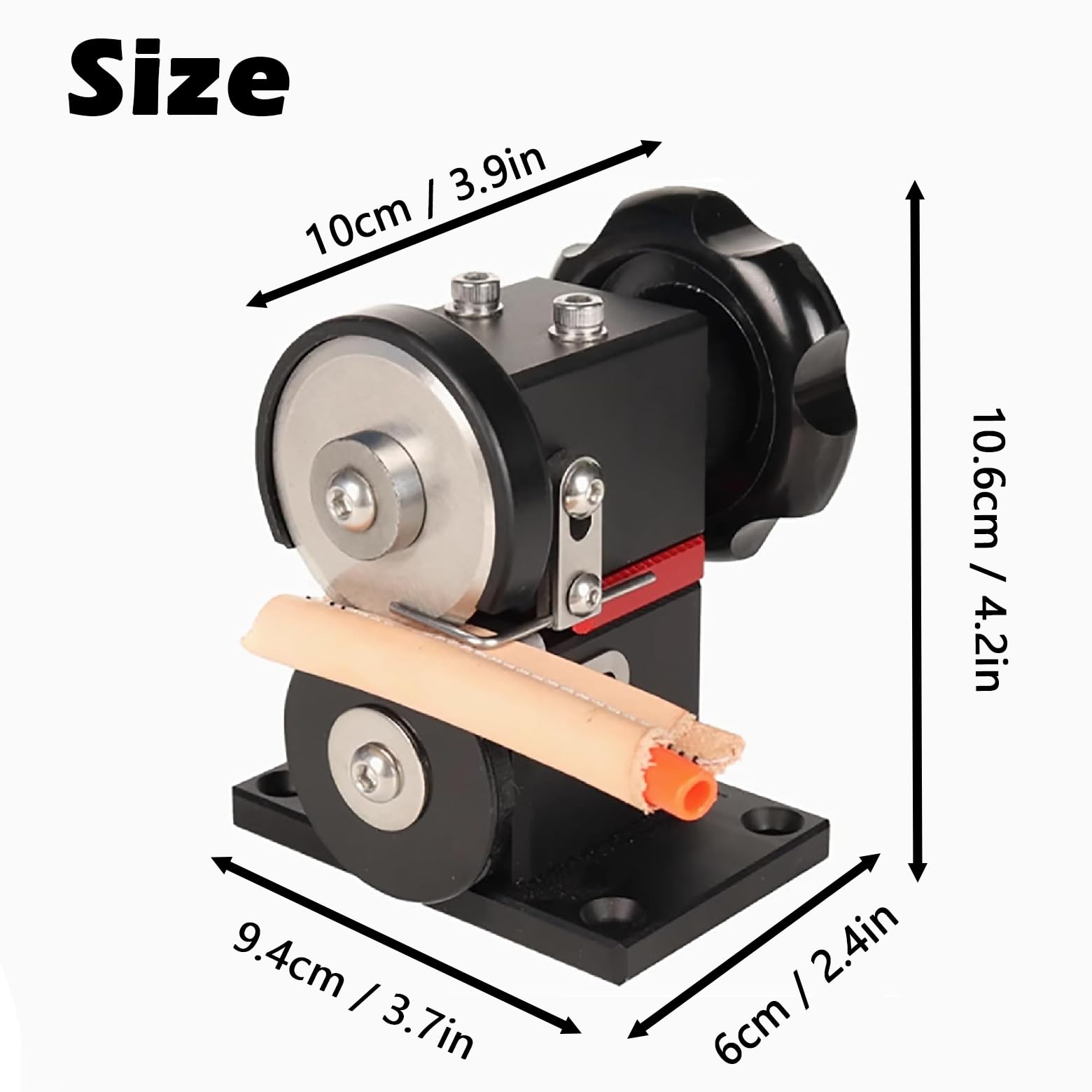 Herramienta de recorte portátil para bricolaje, máquina de corte manual para trabajos en cuero, grosor ajustable de 0 a 4 mm y ancho de 25 mm, diseño con manivela, para zapatos, bolsos y manualidade