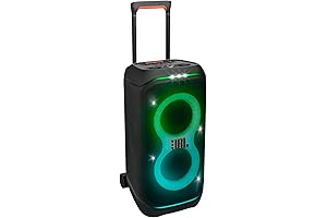 JBL PartyBox Stage 320 - Portable Party Speaker with Telescopic Handle & Wide, Sturdy Wheels