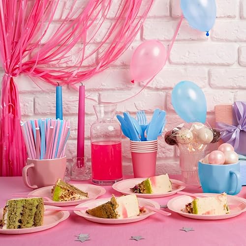 Miniatura 5 de Paquete de 150 pajitas de papel de San Valentín con corazones de oro rosa  Palitos biodegradables para tartas para bodas, cumpleaños, aniversarios y