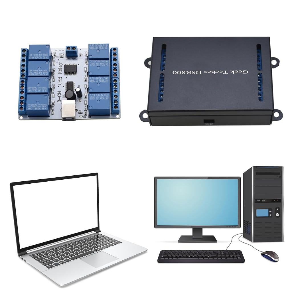Programmable USB 8 Channel Control Controller Circuit Board for Automation Solution 12V Power Control Module