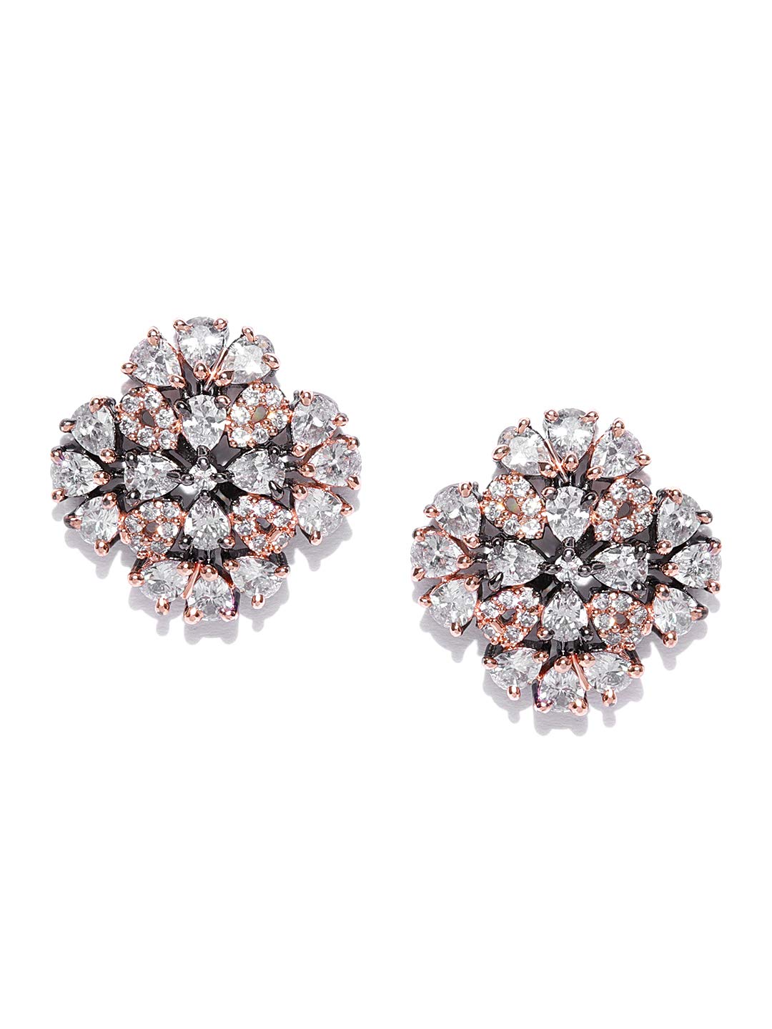 Priyaasi Gold Plated American Diamond Yellow Gold Stud Earring for Womens, Girls - Modern Earrings (B07SW6G74C) Amazon Price History, Amazon Price Tracker