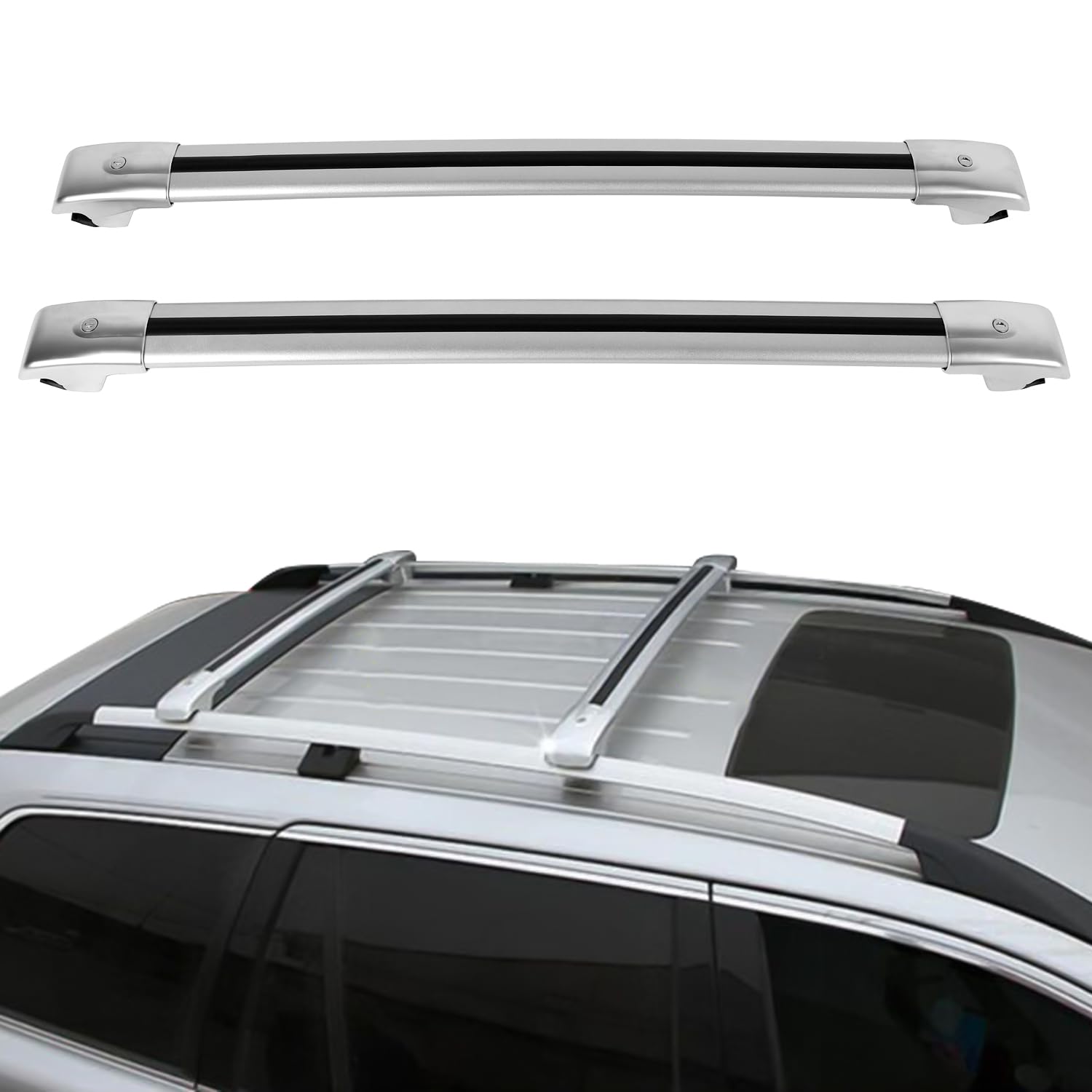 OCPTY Roof Rack Crossbars Fit for GLK250 2013-2015,for GLK280 2009,for GLK300 2010-2015,for GLK350 2009-2015 Cargo Bars for Cargo Carrier Bag