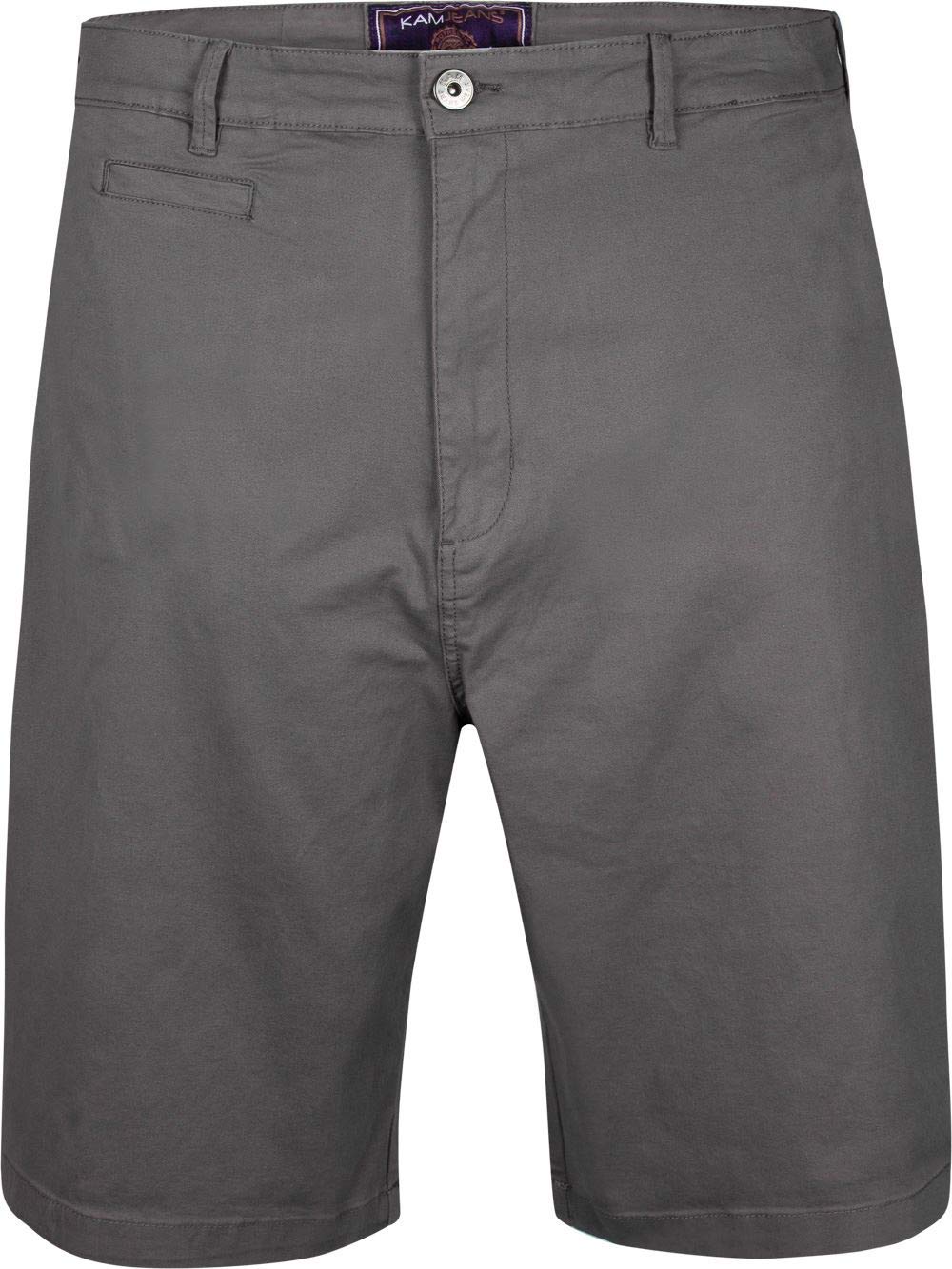 KAM Jeanswear Men's 341 Chino Stretch Shorts - Grey - 50