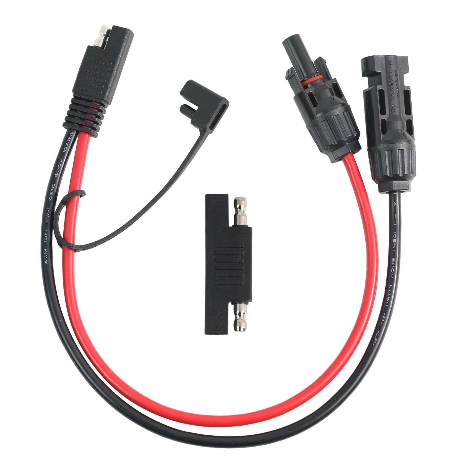 Snapklik.com : Jienk 1ft 10AWG Solar Panel Connector Cable, SAE To MC-4 ...