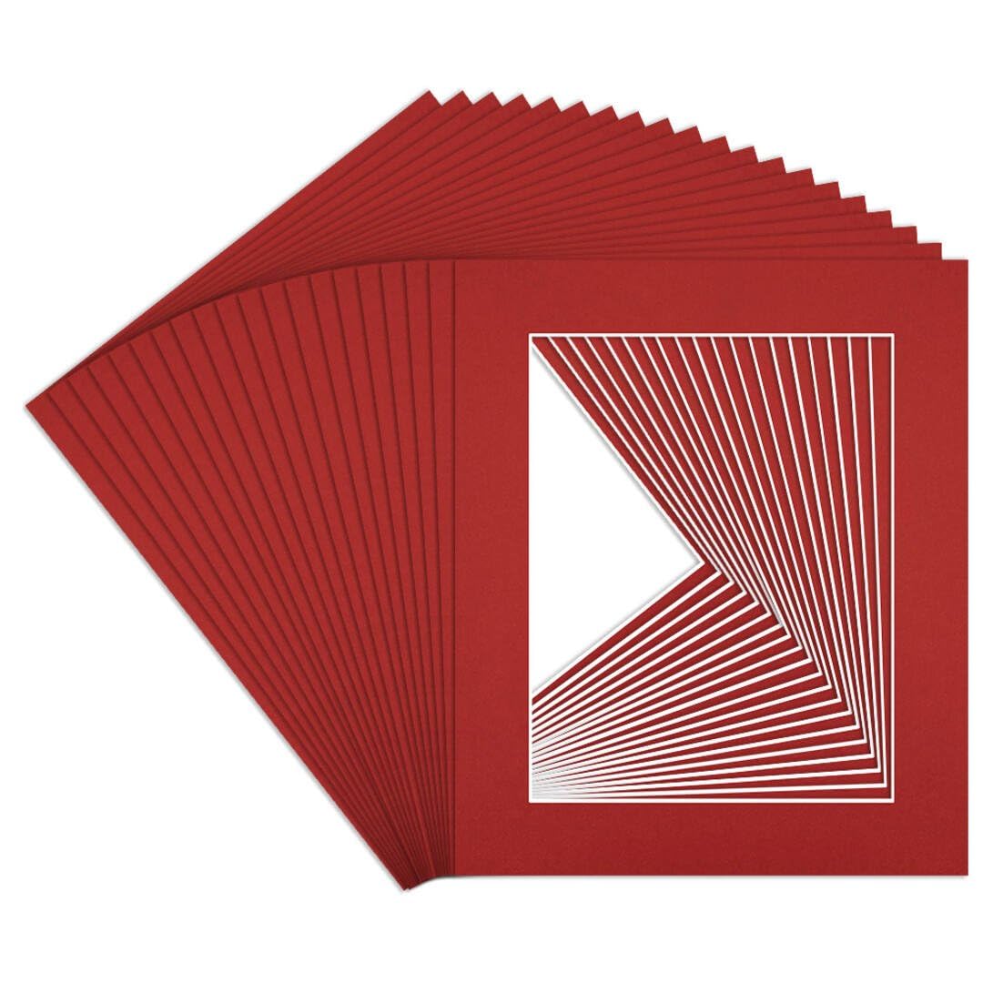 Procut Global 12x10" Crimson Picture Mounts to Fit 9x7" Aperture - Precision Cut Cardboard Photo Mount - Ideal for Frames, Prints, Artwork & Certificates - Sizes & Colours Available - 20 Pack