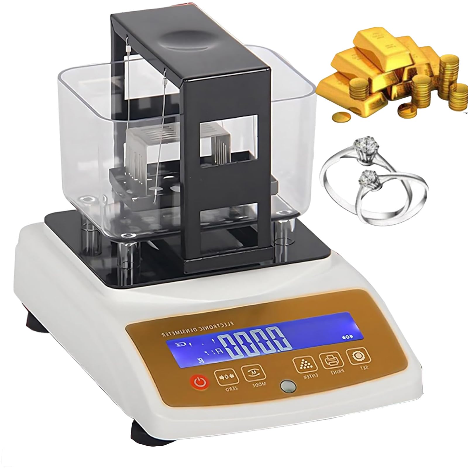 Digitaler elektronischer Gold-Reinheitstester, Edelmetall-Echtheitstester, Goldreinheitsprüfmaschine, Golddichtemessgerät, Reinheitsdichtemessgerät, Genauigkeit auf 0,001 g, Labor x 120 g